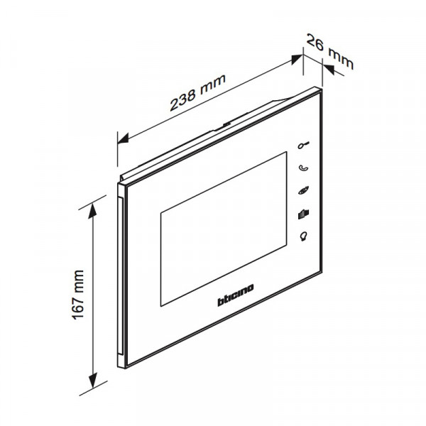 Kit videocitofono 2 fili monofamiliare bifamiliare display 7&quot; 317014 bticino